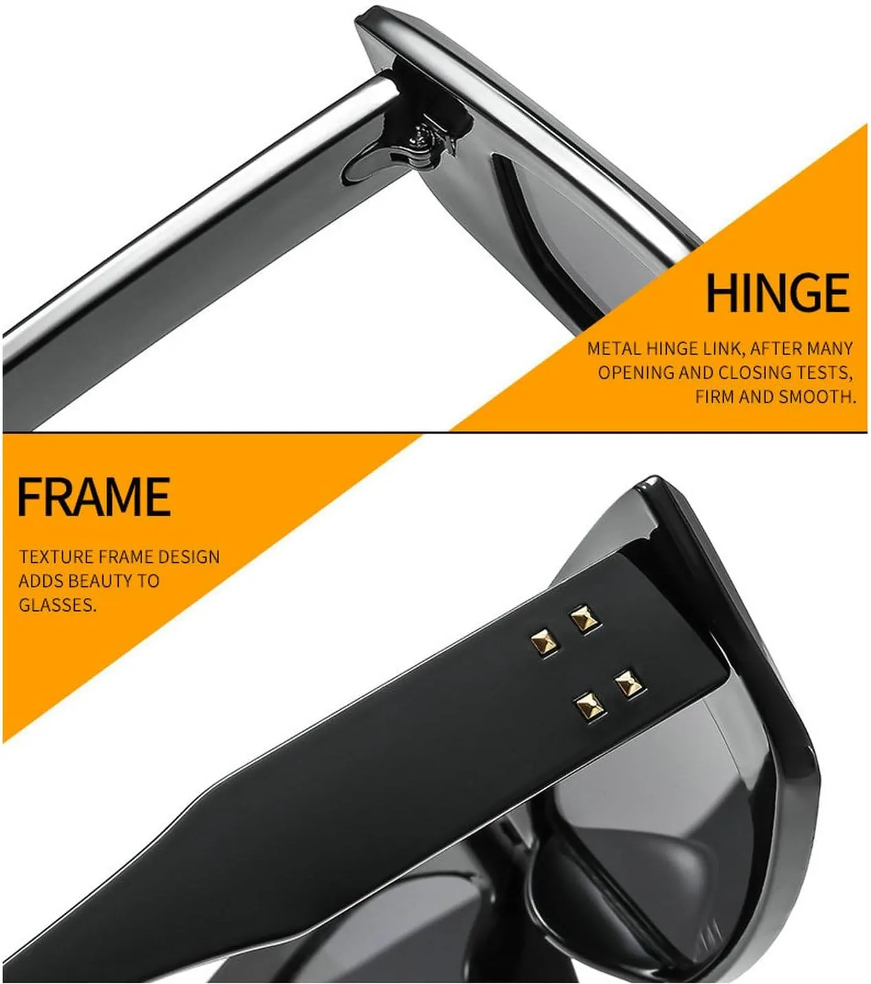 COTIA Vintage Small Square Sunglasses Women Men Trend Cat Eye Sun Glasses for Ladies Fashion Rectangular Rivet Glasses