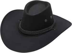 Cowboy Hat for Women and Men with Shapeable Wide Brim Cattleman Western Hats for Cowboys and Cow Girls Accessory