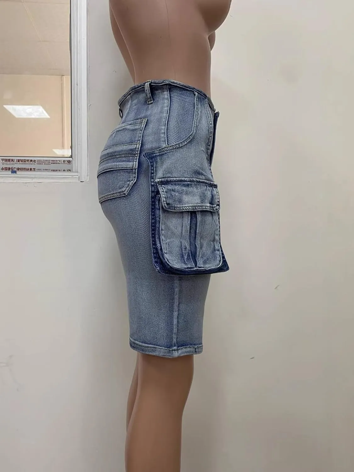 Denim Shorts Women Vintage High Waisted Wide Leg Baggy Jean Shorts with Pockets Streetwear