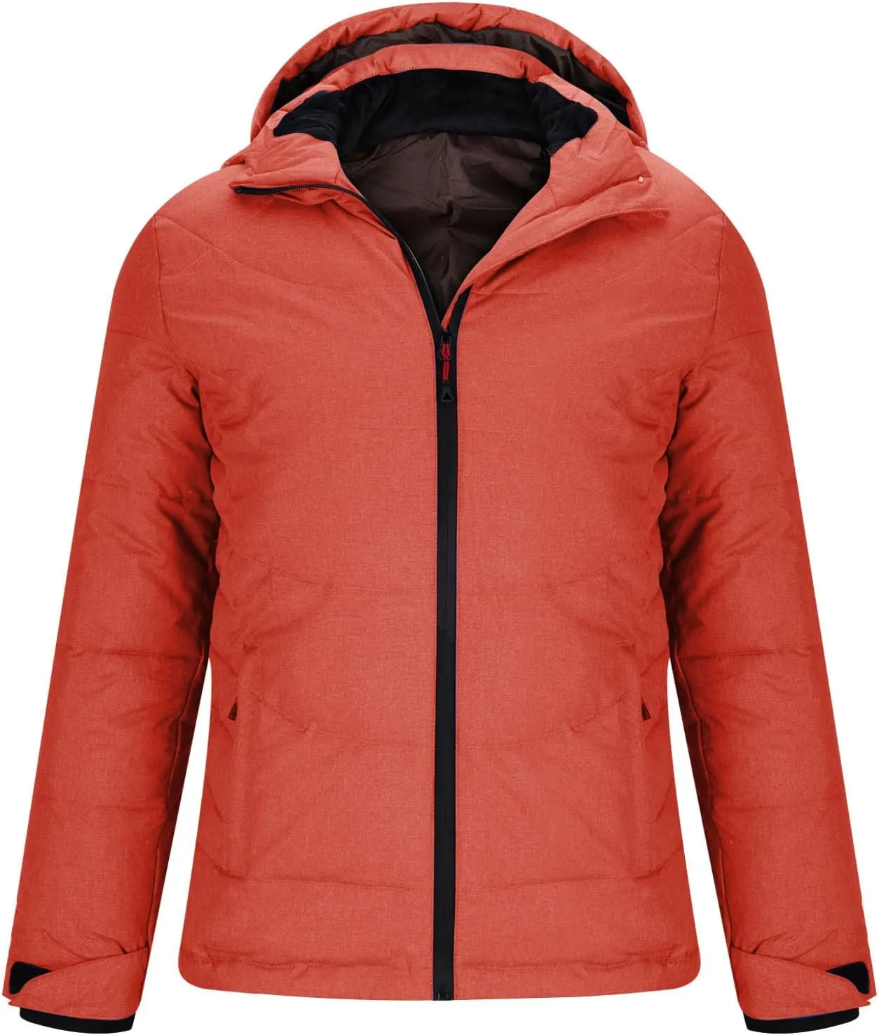 Dgoopd Mens Puffer Jacket with Hood Thicken down Jacket Zip up Padded Coat Quilted Insulated Jacket Outdoor Winter Coat