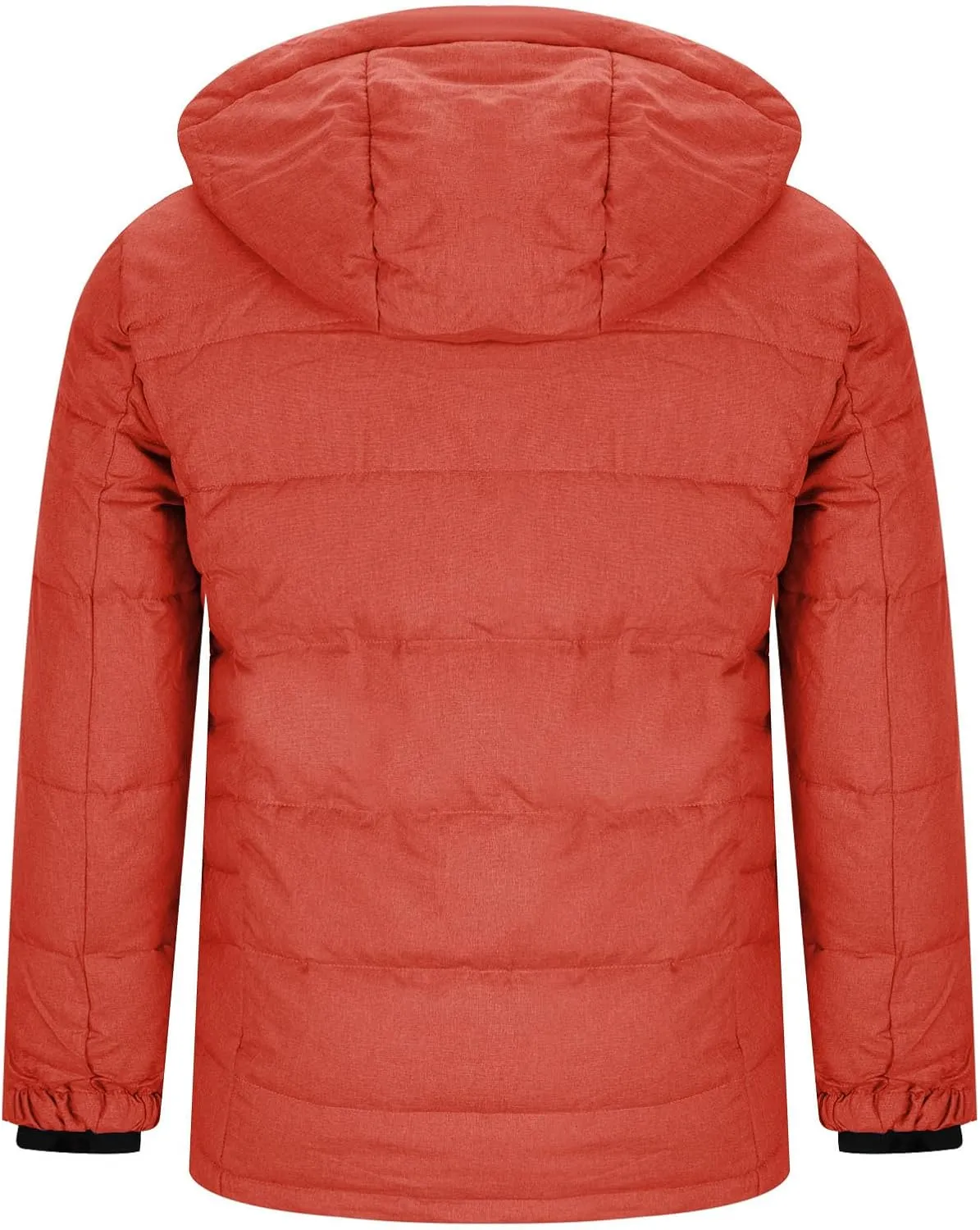 Dgoopd Mens Puffer Jacket with Hood Thicken down Jacket Zip up Padded Coat Quilted Insulated Jacket Outdoor Winter Coat