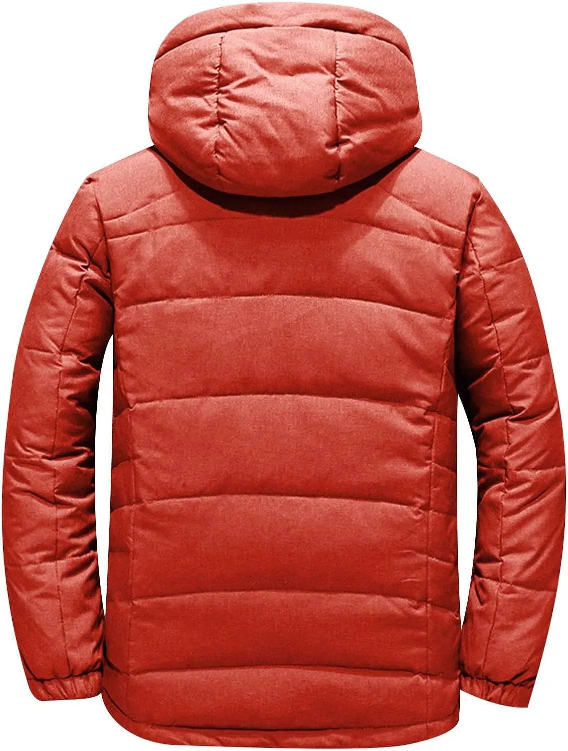 Dgoopd Mens Puffer Jacket with Hood Thicken down Jacket Zip up Padded Coat Quilted Insulated Jacket Outdoor Winter Coat