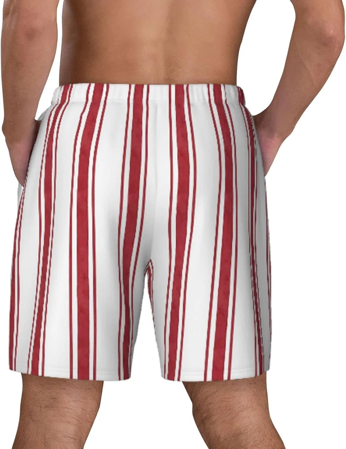 DKJlitter Men's 2 in 1 Swim Trunks, Fitness Running Shorts, Quick Dry Stretch Swim Shorts Beach Shorts for Summer
