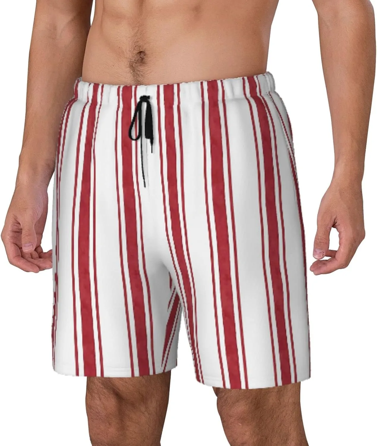 DKJlitter Men's 2 in 1 Swim Trunks, Fitness Running Shorts, Quick Dry Stretch Swim Shorts Beach Shorts for Summer