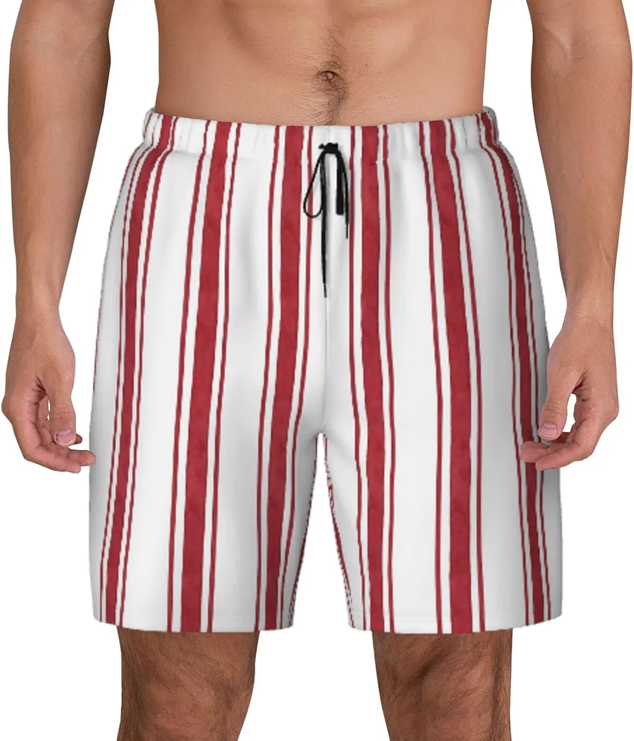 DKJlitter Men's 2 in 1 Swim Trunks, Fitness Running Shorts, Quick Dry Stretch Swim Shorts Beach Shorts for Summer