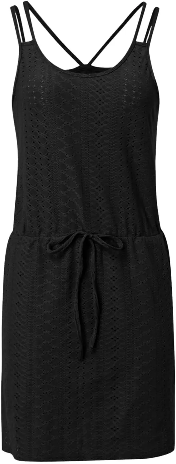 Eduavar Summer Dresses for Women 2024, Mini Dresses for Women Summer Lightweight Tank Dress Spaghetti Strap Boho Dresses