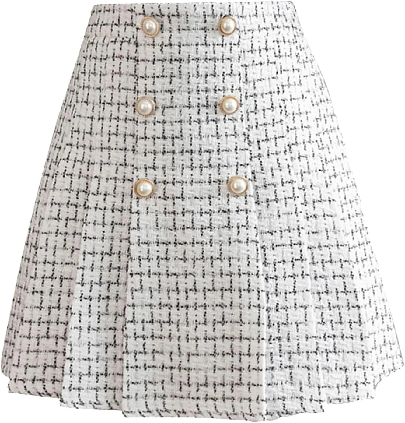 Elegant Mini Skirts for Women Plaid Skirt for Women Pleated 2023 Fall Winter High Waisted A Line Wool Skirts for