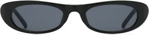 Elongated Narrow Cat Eye Sunglasses for Women 90s Retro Womens Oval Sunglasses Fashion Small Black Shades