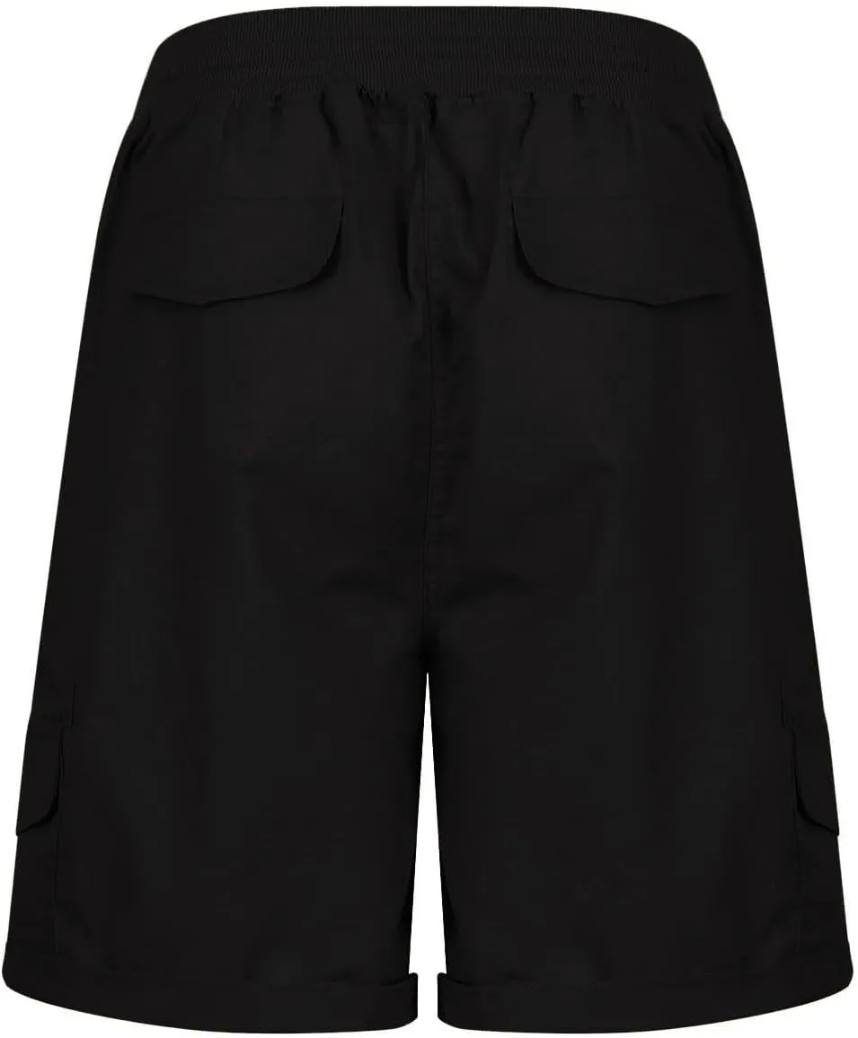 eoeioa Cargo Shorts Women Dressy High Waisted Drawstring Bermuda Shorts Summer Outdoor Relaxed Fit Hiking Shorts with Pockets