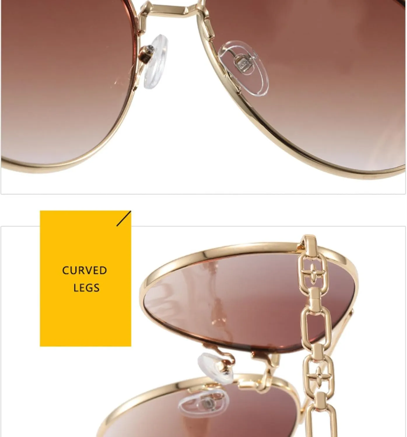 Fashion Cool Sunglasses Women Luxury Strong Vintage Rimless Uv400