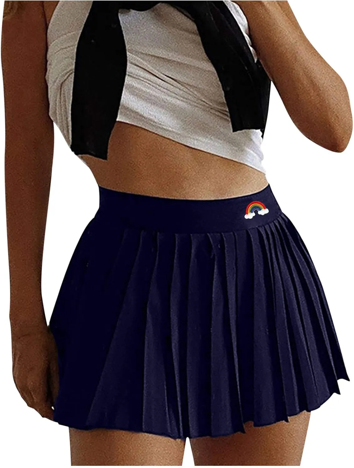 Fashion Mini Skirt for Women Skirt Pleated Pattern Zipper Sexy Cute Sexy Thin Side Women's Skirt Short Skirt Mini