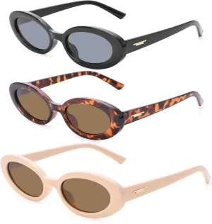 Fashion Retro Oval Sunglasses for Women Men Tiny Small Cat Eye Sunglasses Vintage 90s Shades
