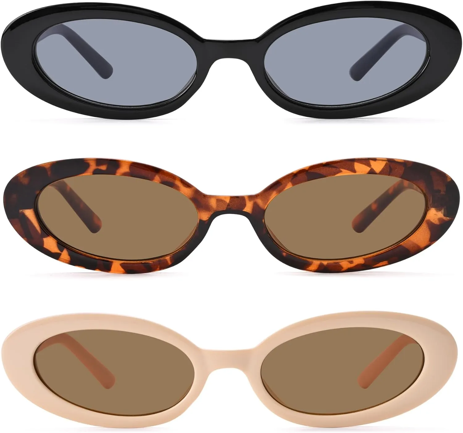 Fashion Retro Oval Sunglasses for Women Men Tiny Small Cat Eye Sunglasses Vintage 90s Shades
