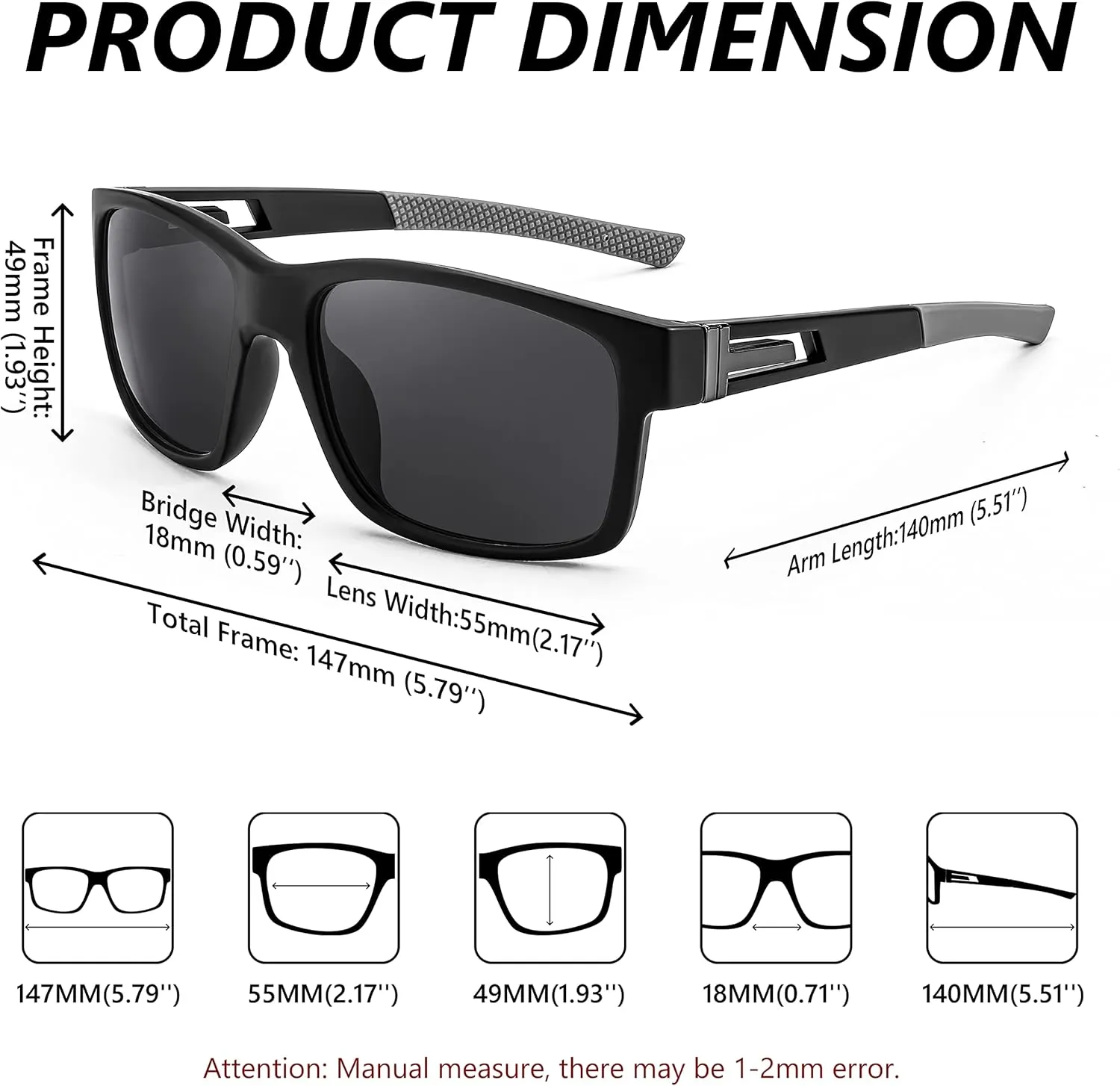 FEISEDY Polarized Sunglasses Men Women Driving Cycling Running Golf Sports Glasses Lightweight TR90 Frame B2915