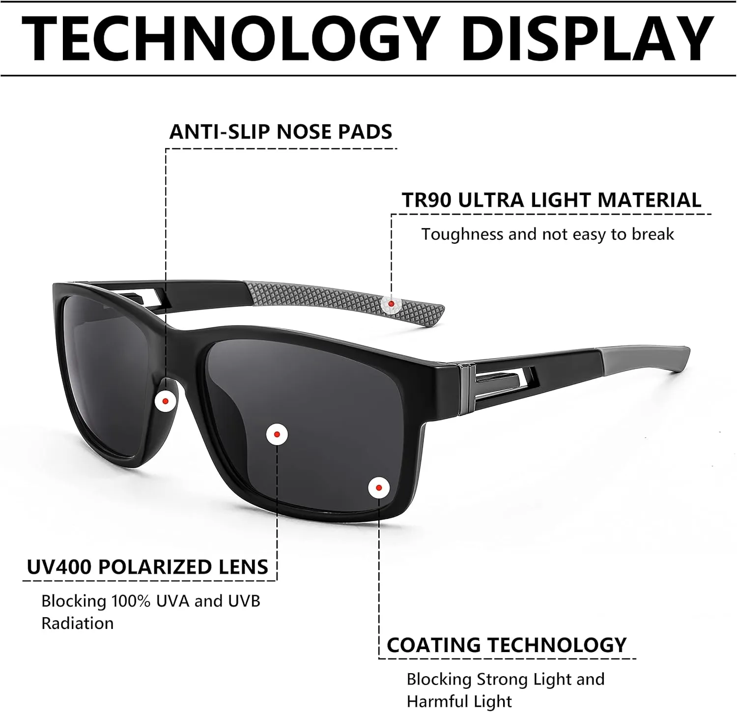 FEISEDY Polarized Sunglasses Men Women Driving Cycling Running Golf Sports Glasses Lightweight TR90 Frame B2915