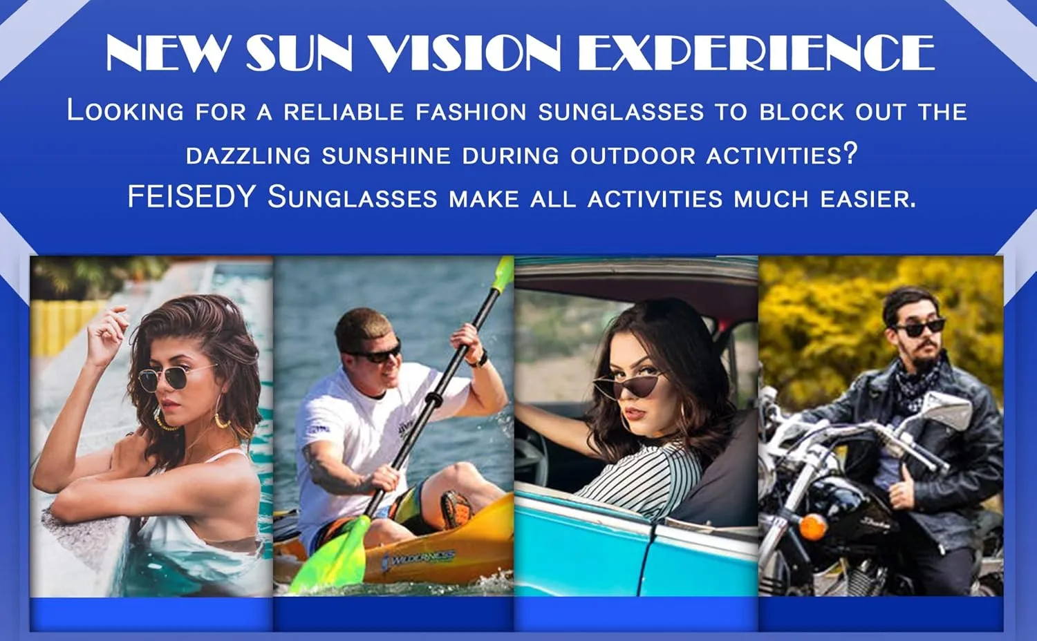 FEISEDY Retro Cat Eye Sunglasses Women Men Vintage Square Cateye UV400 Sunglasses B2586