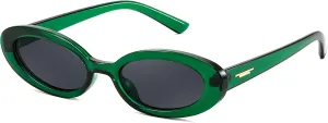 FEISEDY Small Retro Oval Cateye Sun Glasses for Women and Teens with Small Face, 90s Style Glasses B4172