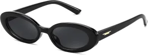 FEISEDY Small Retro Oval Cateye Sun Glasses for Women and Teens with Small Face, 90s Style Glasses B4172