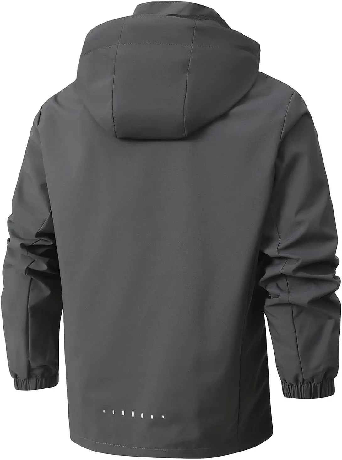 Finelylove Mens Rain Jacket Waterproof Windproof Outdoor Softshell Wind Breaker Hiking Raincoats With Detachable Hood