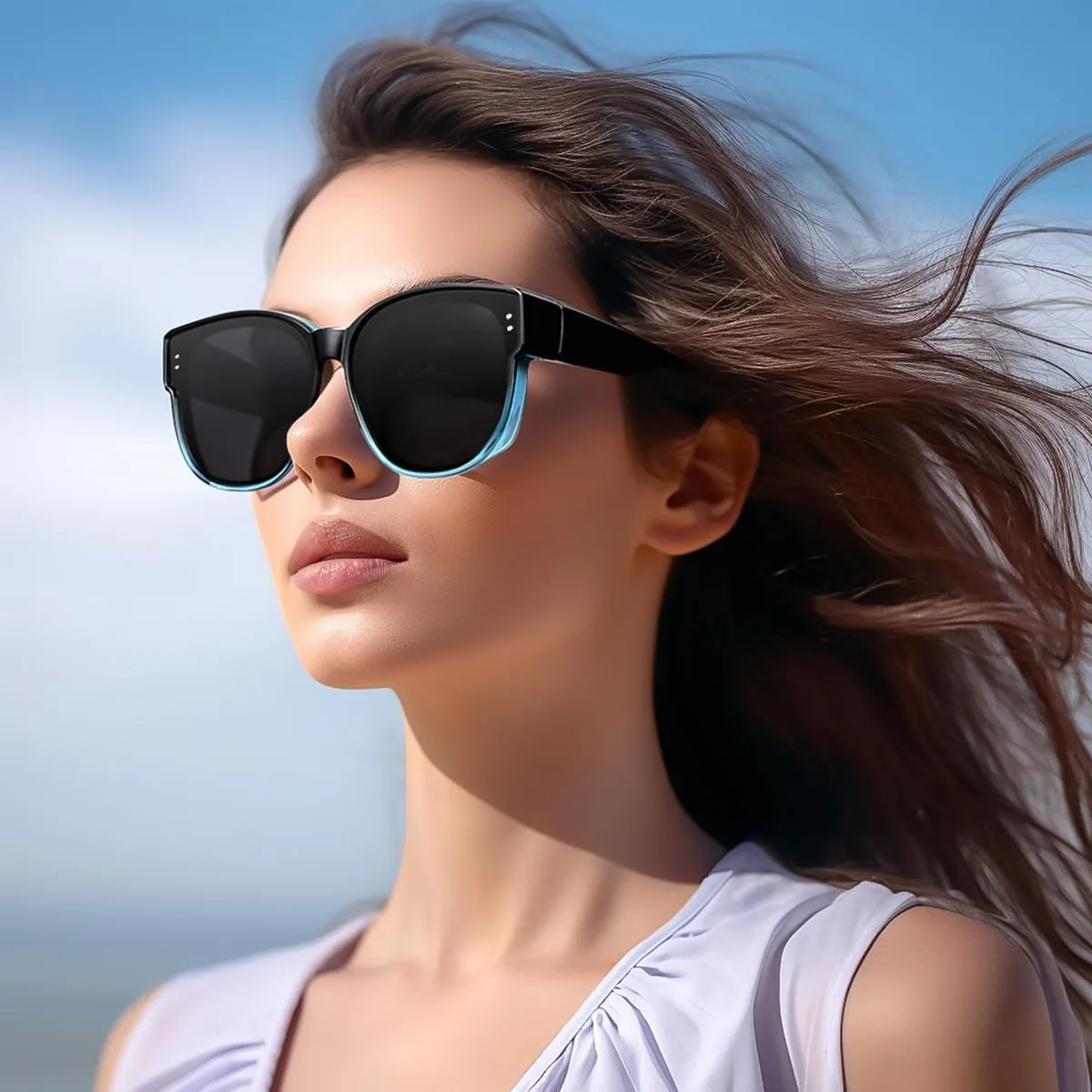Fit Over Sunglasses for Women Trendy Polarized Sunglasses Go Over Glasses Oversized Sun Glasses UV Protection