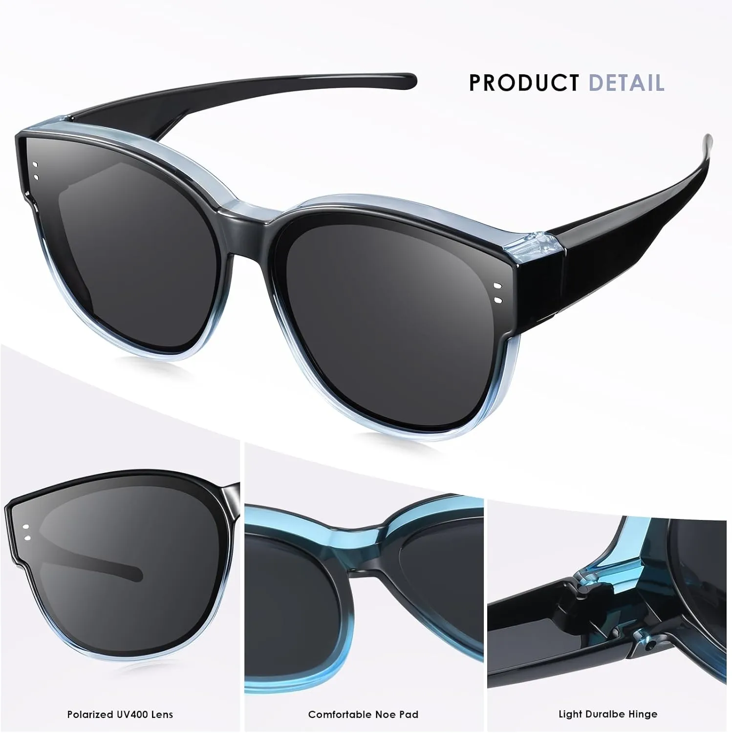 Fit Over Sunglasses for Women Trendy Polarized Sunglasses Go Over Glasses Oversized Sun Glasses UV Protection