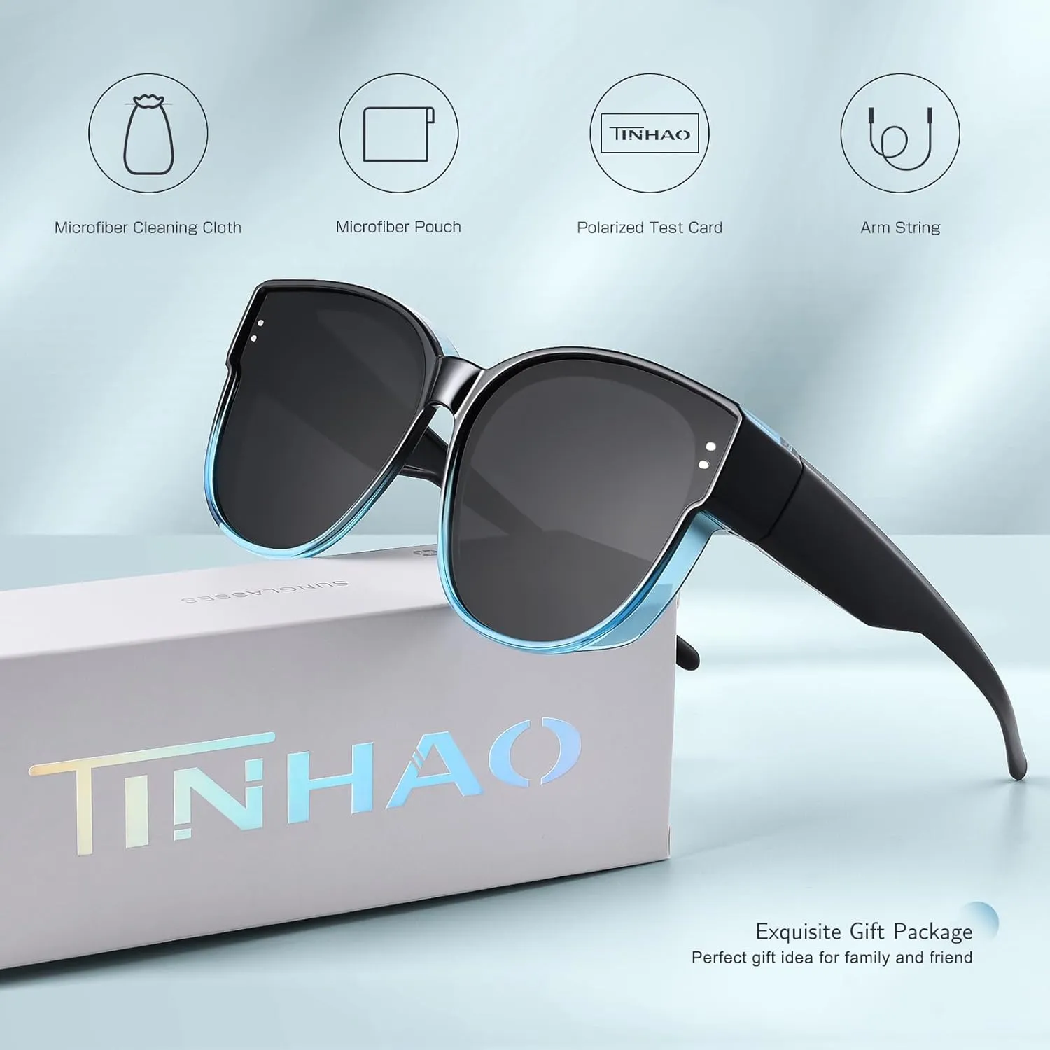 Fit Over Sunglasses for Women Trendy Polarized Sunglasses Go Over Glasses Oversized Sun Glasses UV Protection