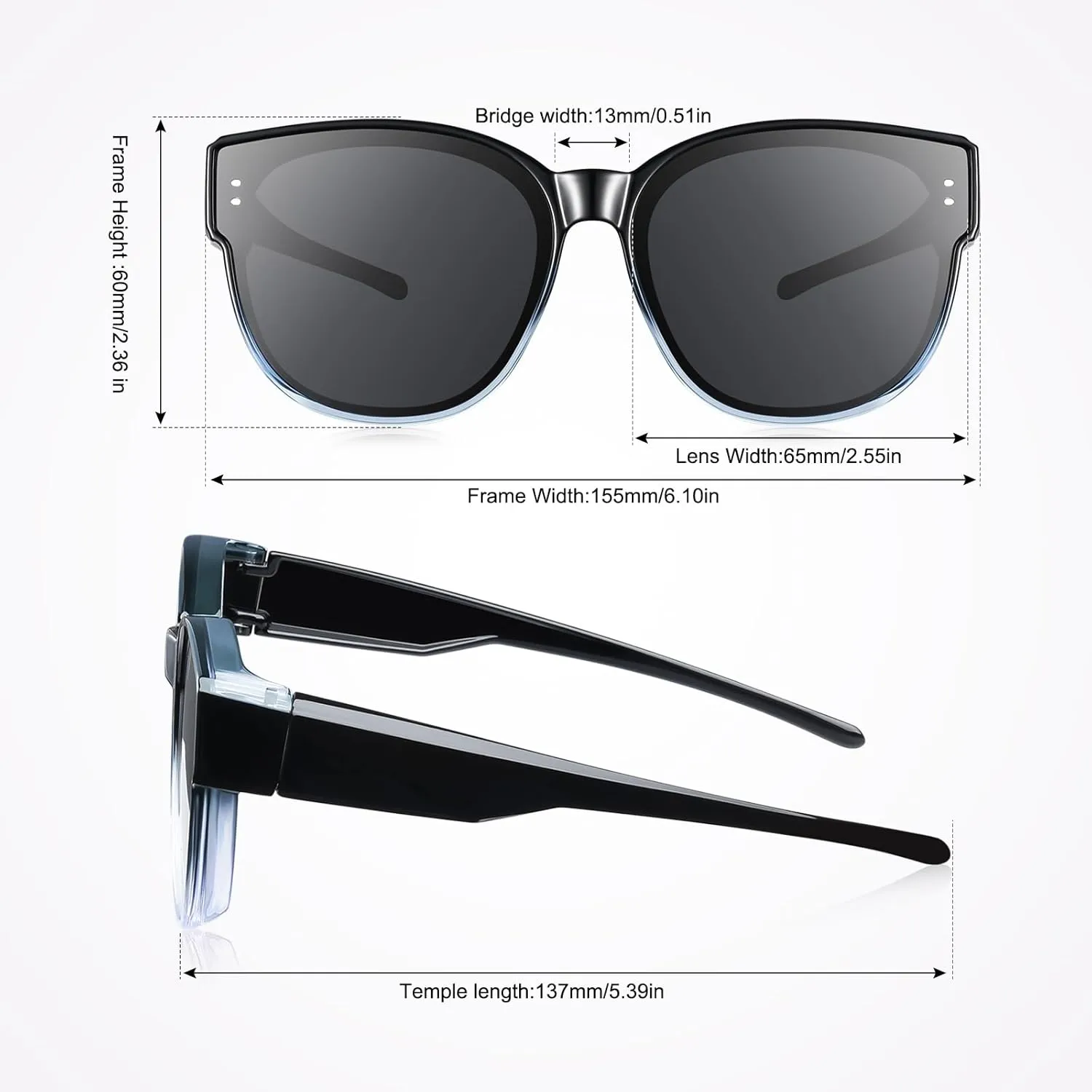 Fit Over Sunglasses for Women Trendy Polarized Sunglasses Go Over Glasses Oversized Sun Glasses UV Protection