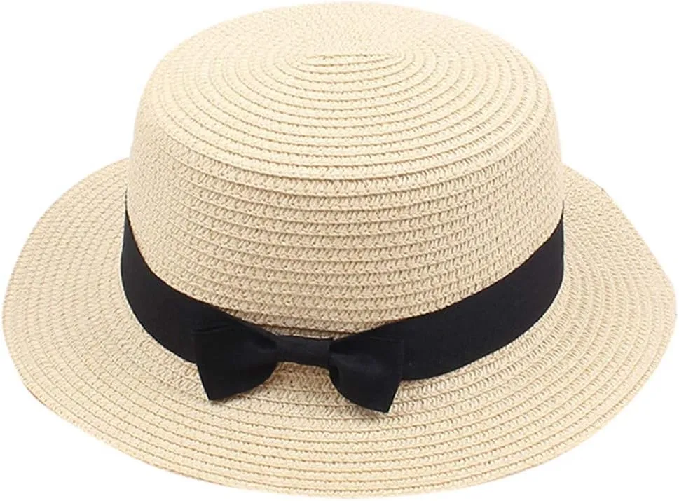 Flat Top Jazz Panama Porkpie Hat Boater Church Cap Fedora Hats for Women Men Pork Pie Hat Wide Brim Hats