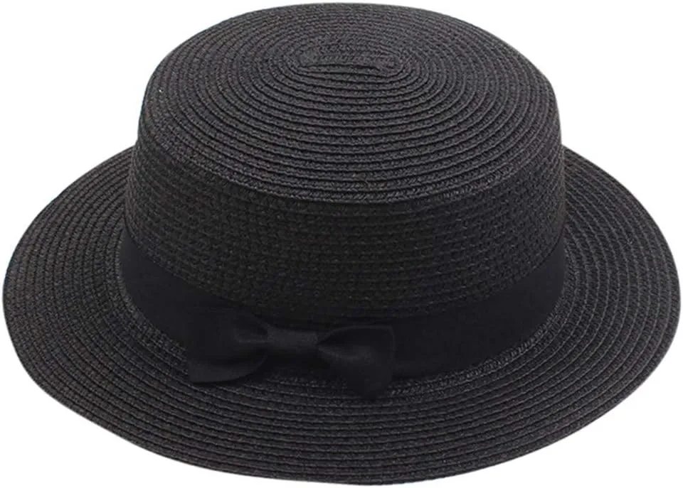 Flat Top Jazz Panama Porkpie Hat Boater Church Cap Fedora Hats for Women Men Pork Pie Hat Wide Brim Hats