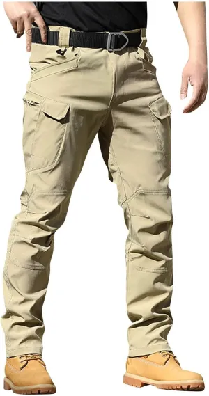 Flexcamo -Tactical Waterproof Pants Casual Cargo Pants Relaxed Fit Work Camo Tactical Pant for Men Multi Pockets