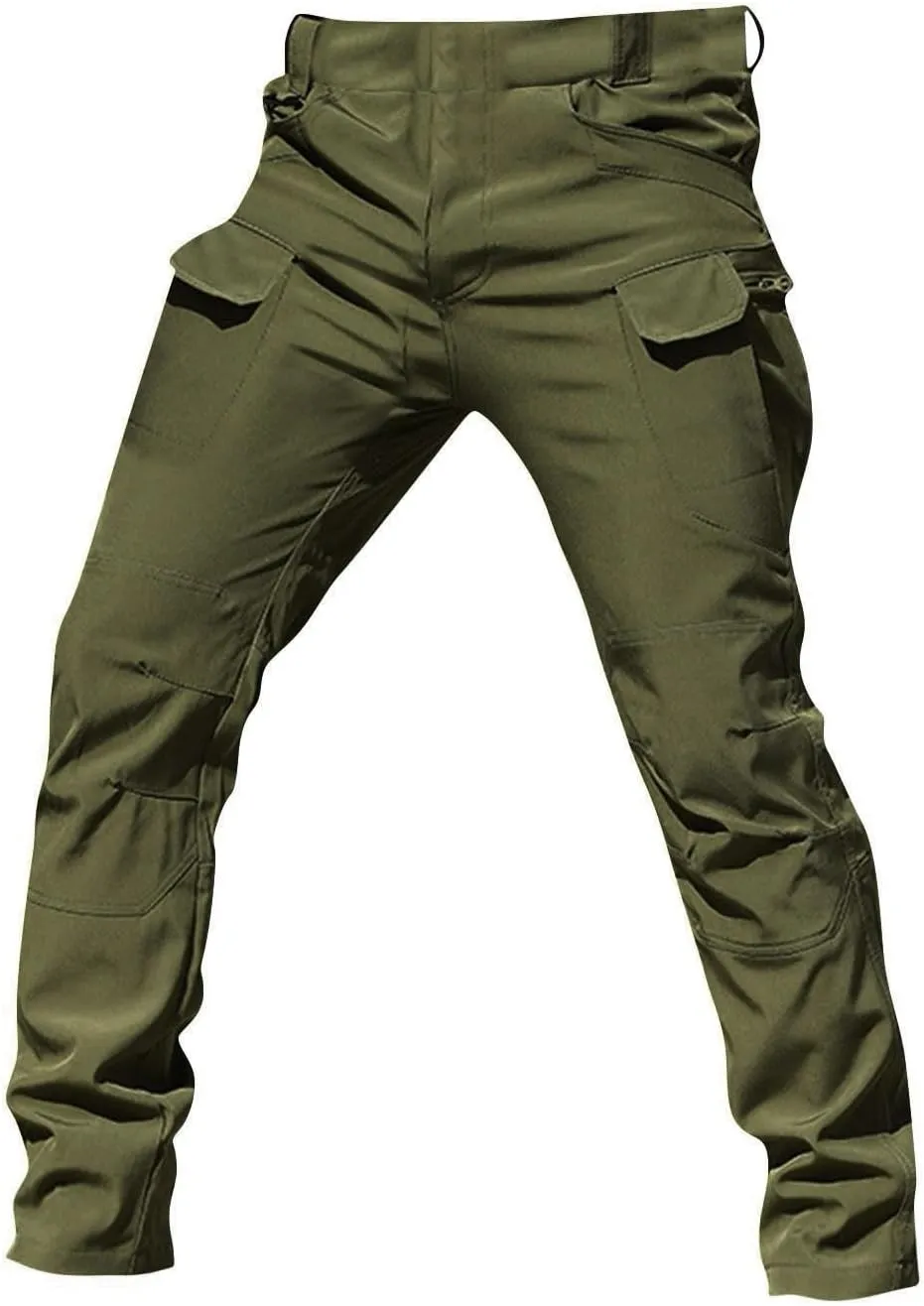 Flexcamo -Tactical Waterproof Pants Casual Cargo Pants Relaxed Fit Work Camo Tactical Pant for Men Multi Pockets