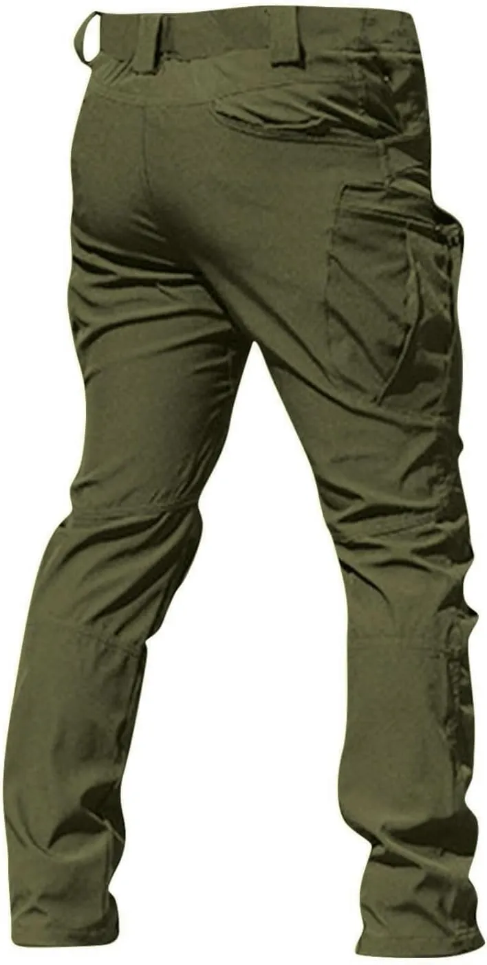 Flexcamo -Tactical Waterproof Pants Casual Cargo Pants Relaxed Fit Work Camo Tactical Pant for Men Multi Pockets