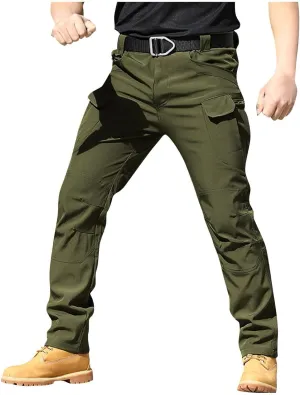 Flexcamo -Tactical Waterproof Pants Casual Cargo Pants Relaxed Fit Work Camo Tactical Pant for Men Multi Pockets