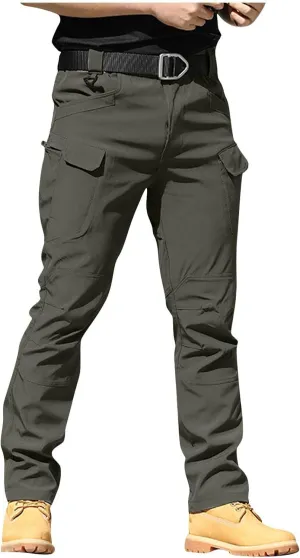 Flexcamo -Tactical Waterproof Pants Casual Cargo Pants Relaxed Fit Work Camo Tactical Pant for Men Multi Pockets