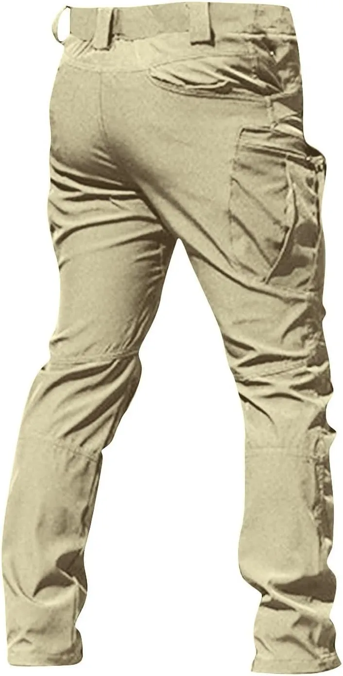 Flexcamo -Tactical Waterproof Pants Casual Cargo Pants Relaxed Fit Work Camo Tactical Pant for Men Multi Pockets