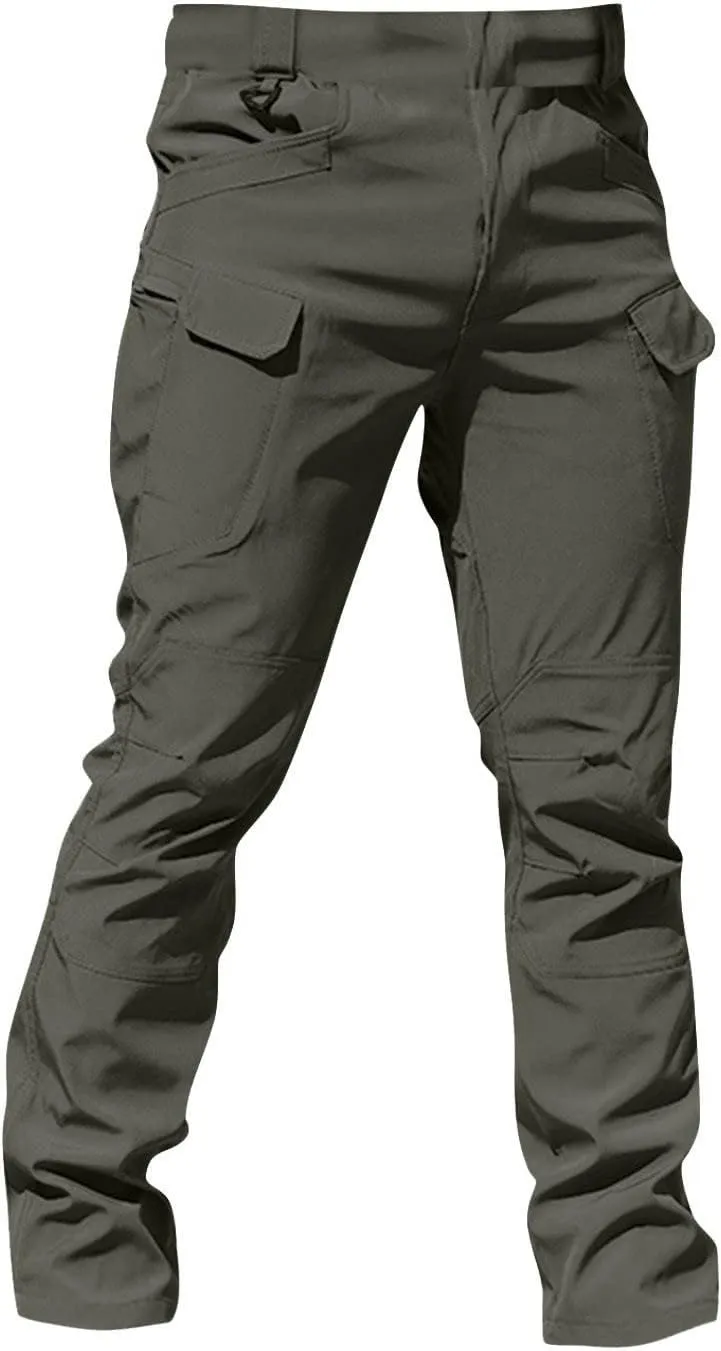 Flexcamo -Tactical Waterproof Pants Casual Cargo Pants Relaxed Fit Work Camo Tactical Pant for Men Multi Pockets