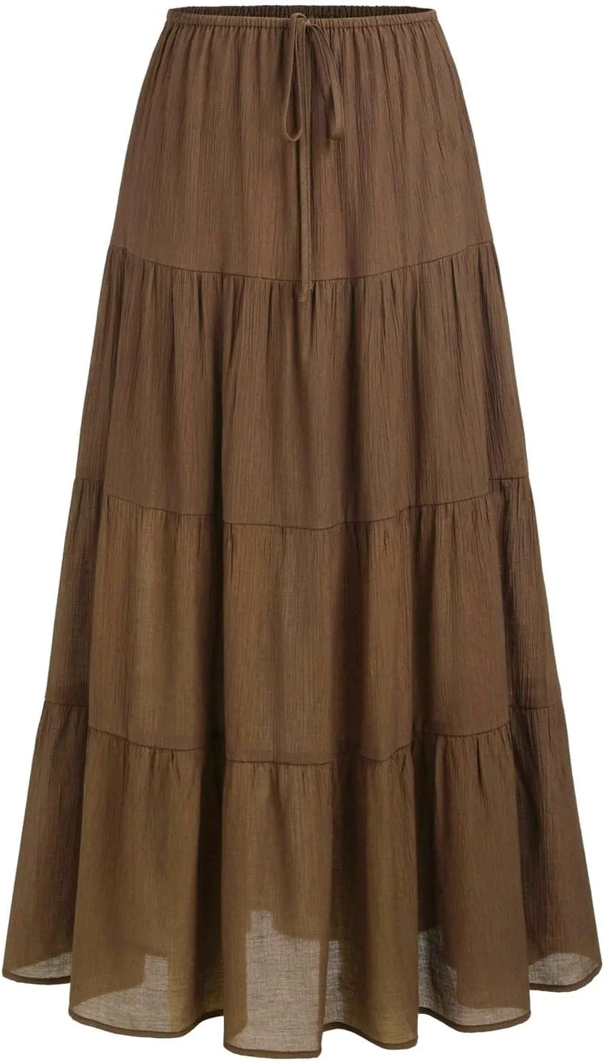 Floral Maxi Skirts for Women Flowy Boho Pleated A-Line Summer Beach Elastic Waist Splicing Swing Long Skirts