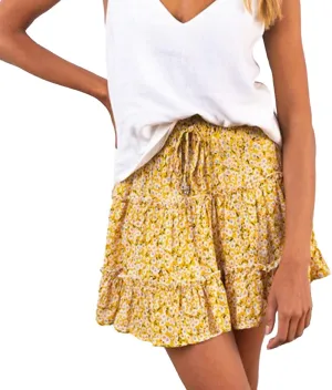 Floral Skirt Women's High Waisted Floral Skirt Peplum Print A Line Skirt Summer Lightweight Pleated Mini Skirt
