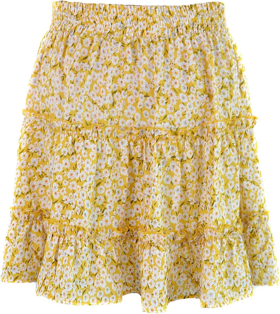 Floral Skirt Women's High Waisted Floral Skirt Peplum Print A Line Skirt Summer Lightweight Pleated Mini Skirt