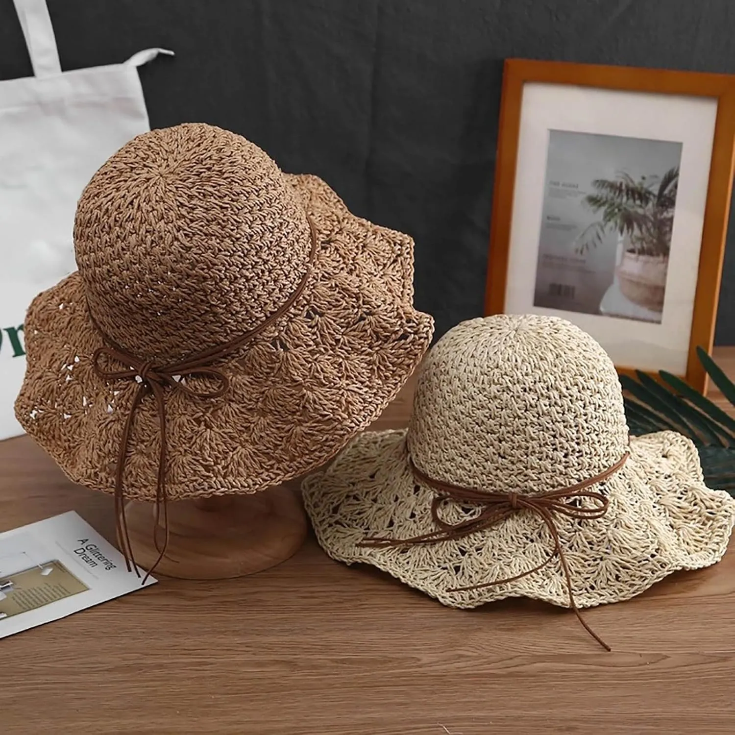 Foldable Sun Hats for Women Short Brim Fedora Classic Summer Beach Sun Hat Straw Hat Women Beach Hats