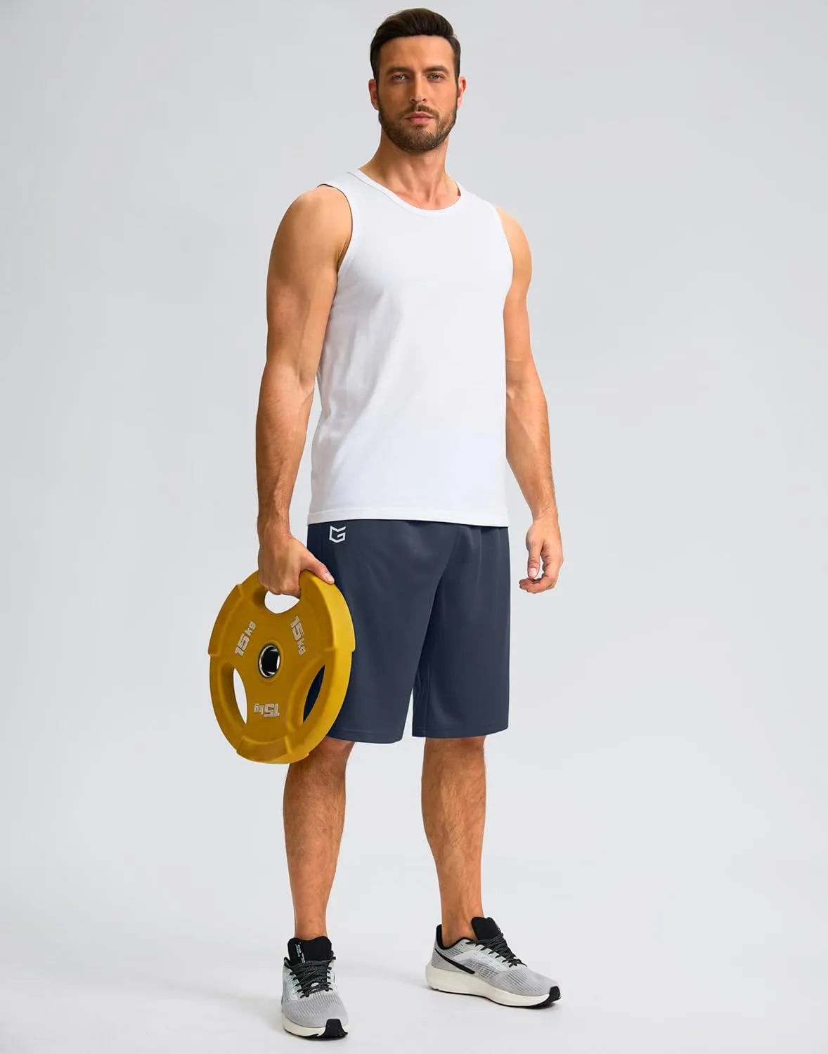 G Gradual Men's Athletic Shorts with Pockets 11" Long Basketball Shorts Lightweight Quick Dry Gym Workout Shorts for Men