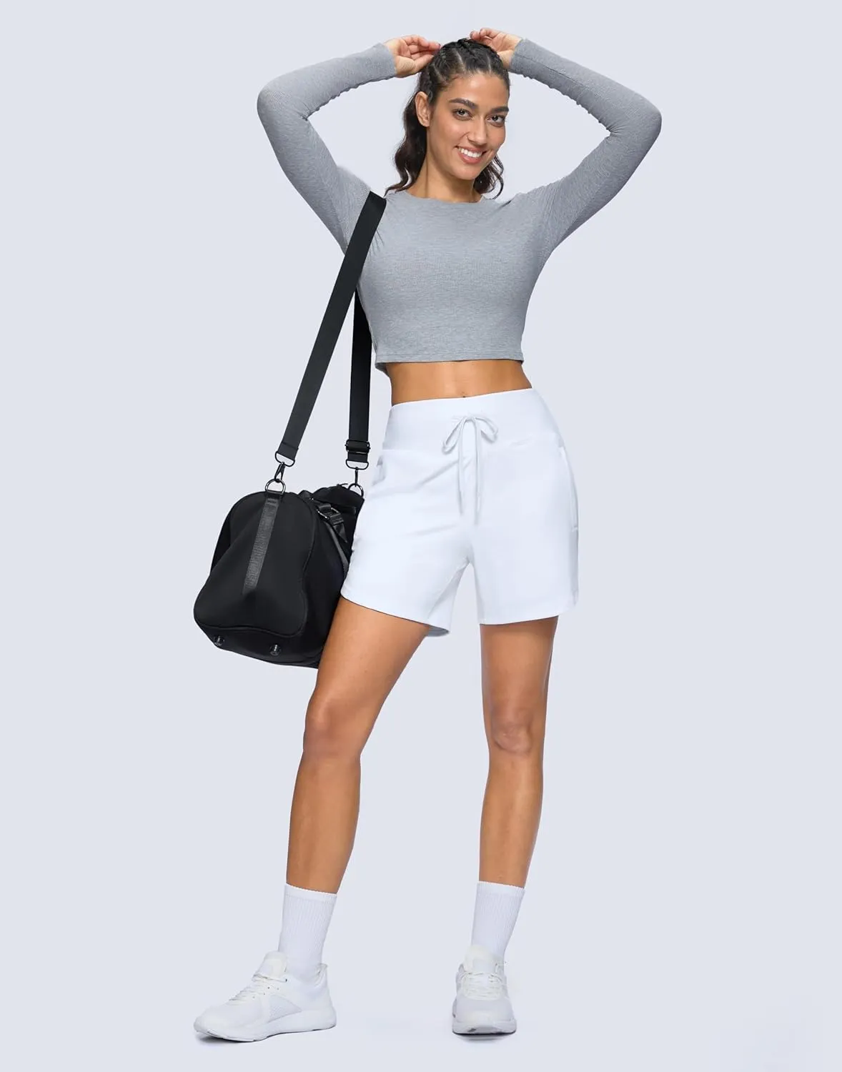 G Gradual Women's Athletic Shorts 5" Running Shorts for Women with 2 Zipper Pockets Quick Dry Lightweight Hiking Shorts