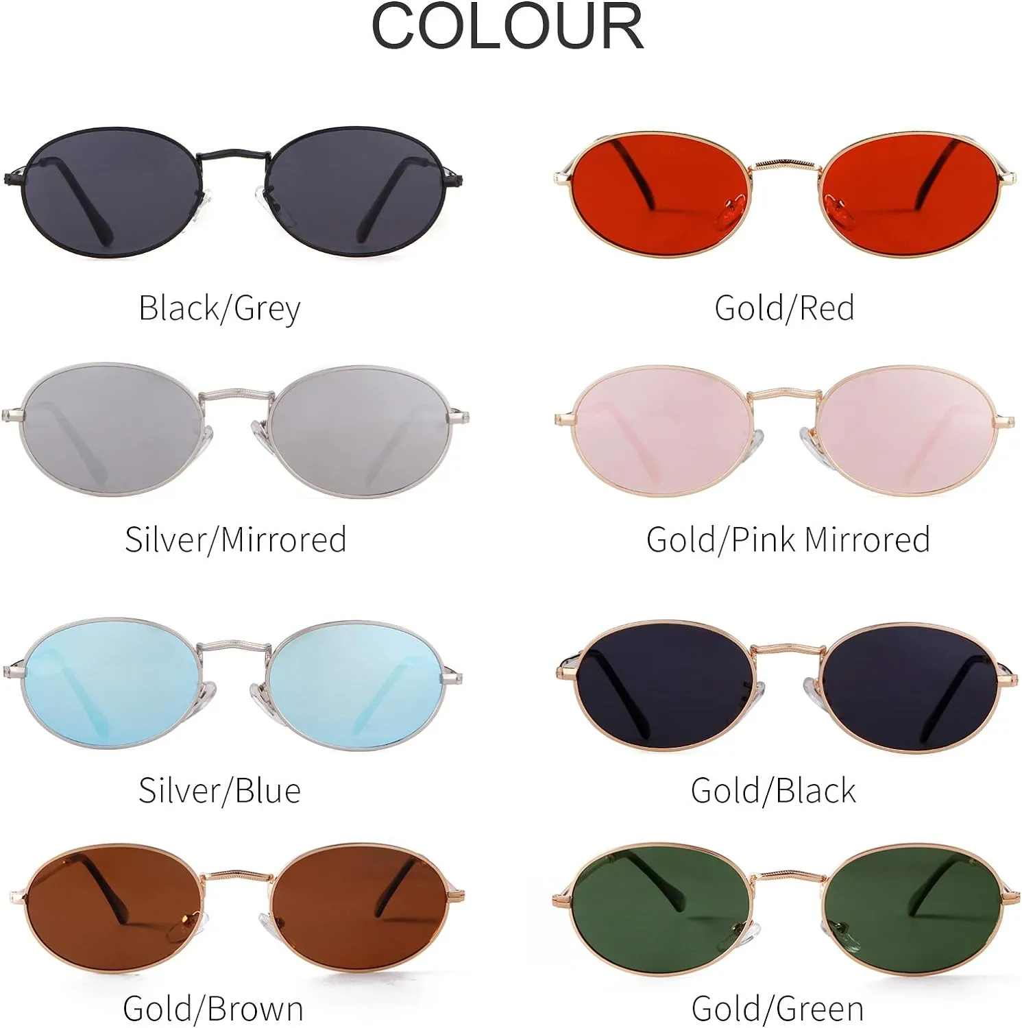 GIFIORE Oval Sunglasses Vintage Retro 90s Sunglasses Trendy Designer Glasses for Women Men
