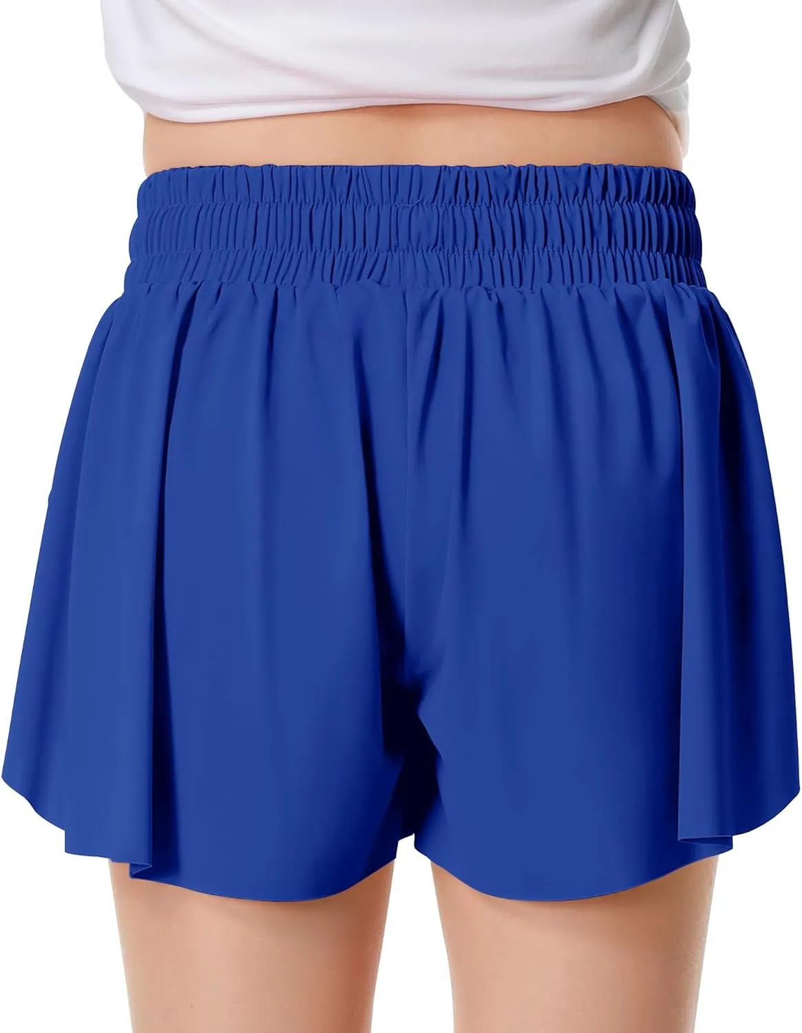 Girls Flowy Shorts Butterfly Shorts for Kids with Pocket 2-in-1 Athletic Shorts Running Shorts for Girls
