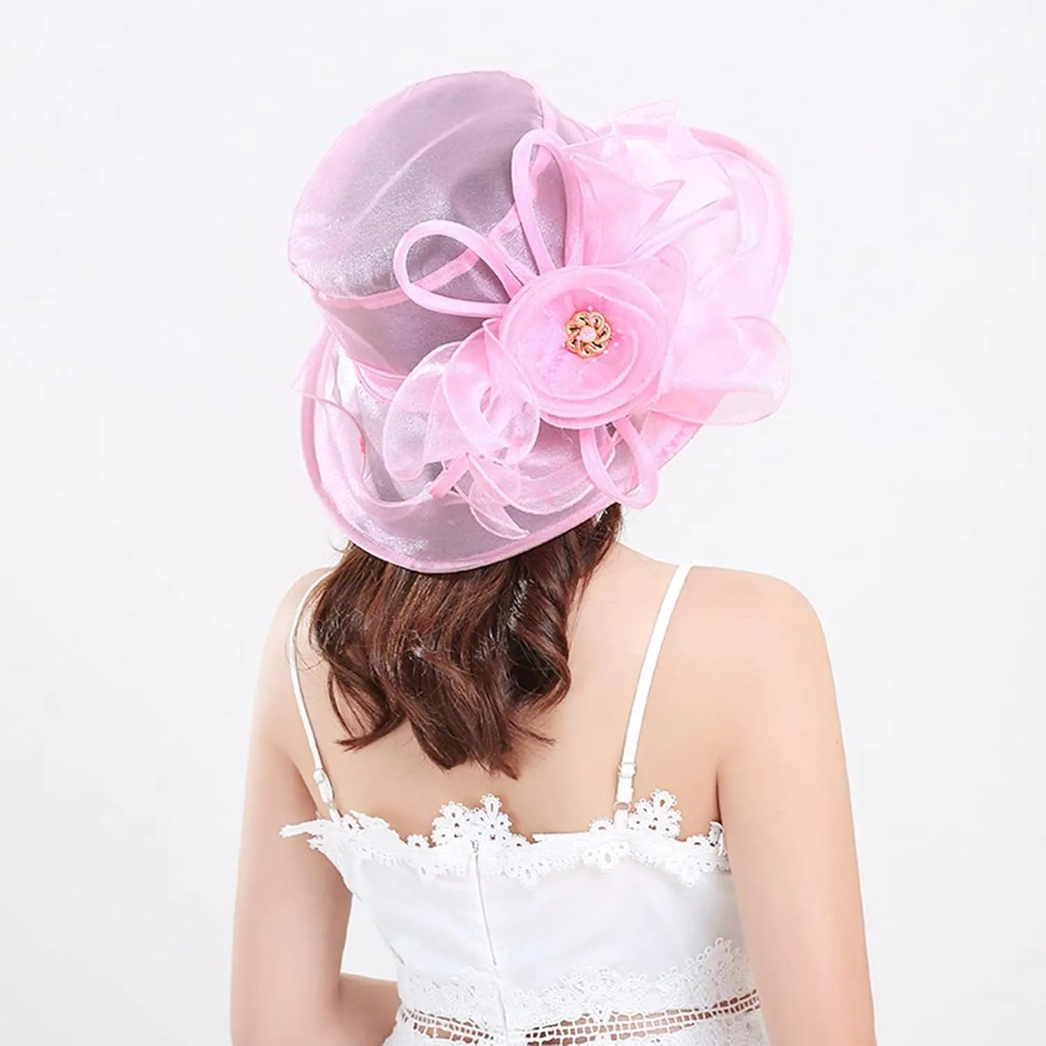 Hat for Women Ladies Girls Sun Protection Sun Fascinators Tea Party Bridal Church Sun Hat