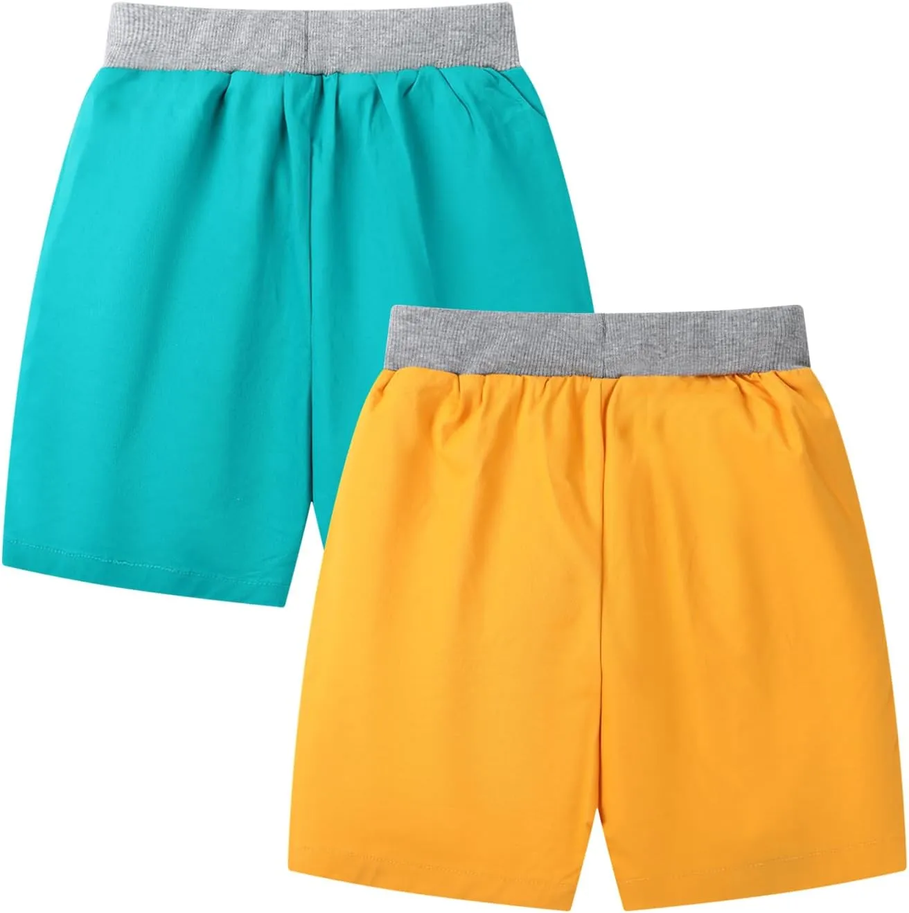 HILEELANG Toddler Boy Chino Shorts Summer Cotton Stretch Drawstring School Uniform Jogger Shorts 2 Pack