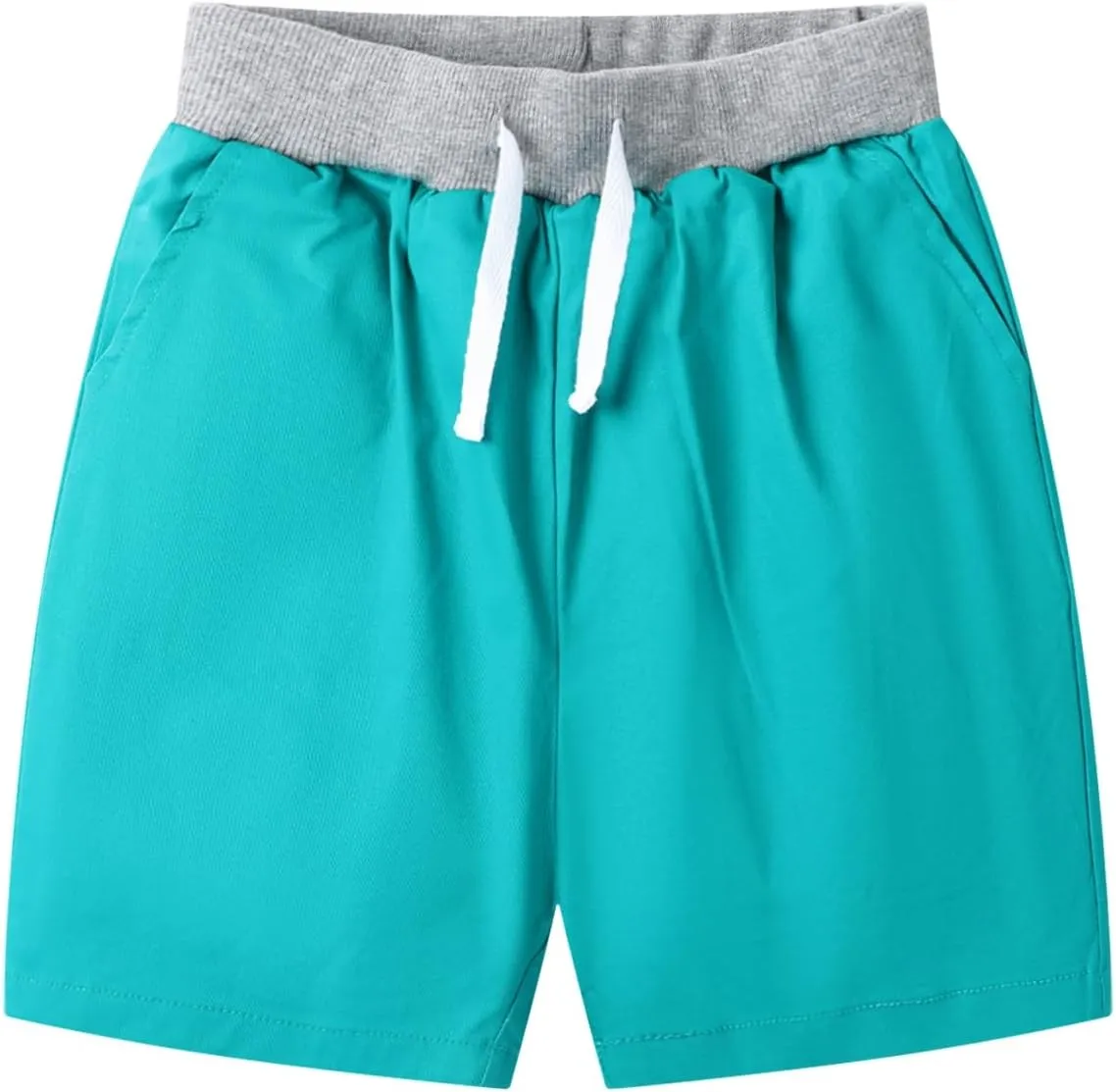 HILEELANG Toddler Boy Chino Shorts Summer Cotton Stretch Drawstring School Uniform Jogger Shorts 2 Pack
