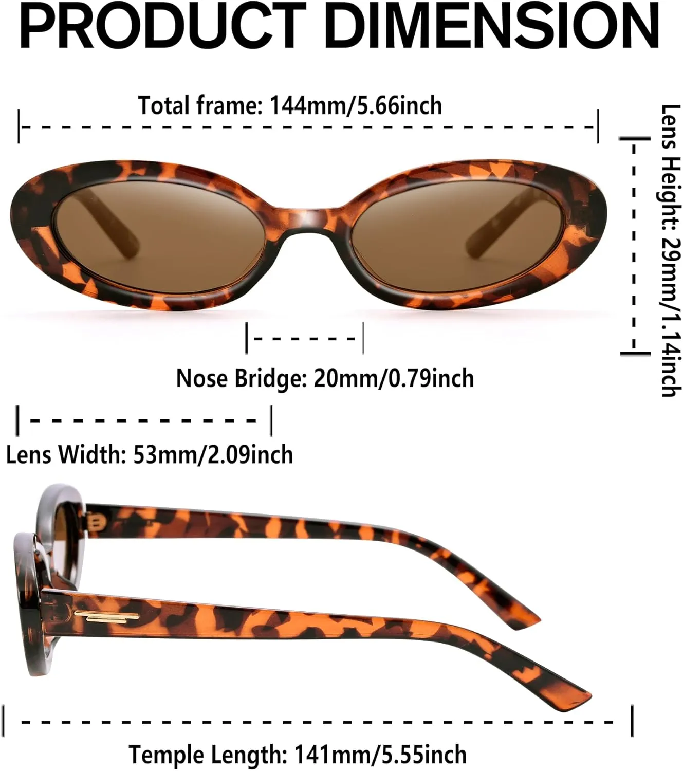 Hycredi Retro Oval Sunglasses for Women Men, Trendy Small Sun Glasses 90s Vintage Cat Eye Shades