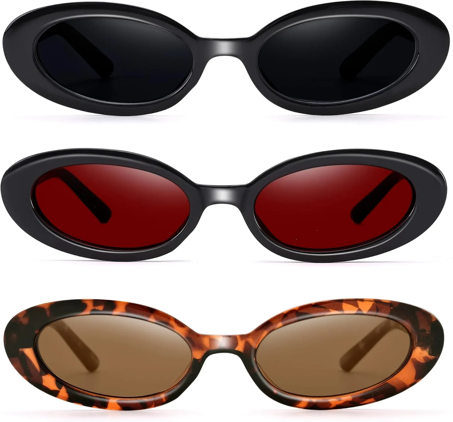 Hycredi Retro Oval Sunglasses for Women Men, Trendy Small Sun Glasses 90s Vintage Cat Eye Shades