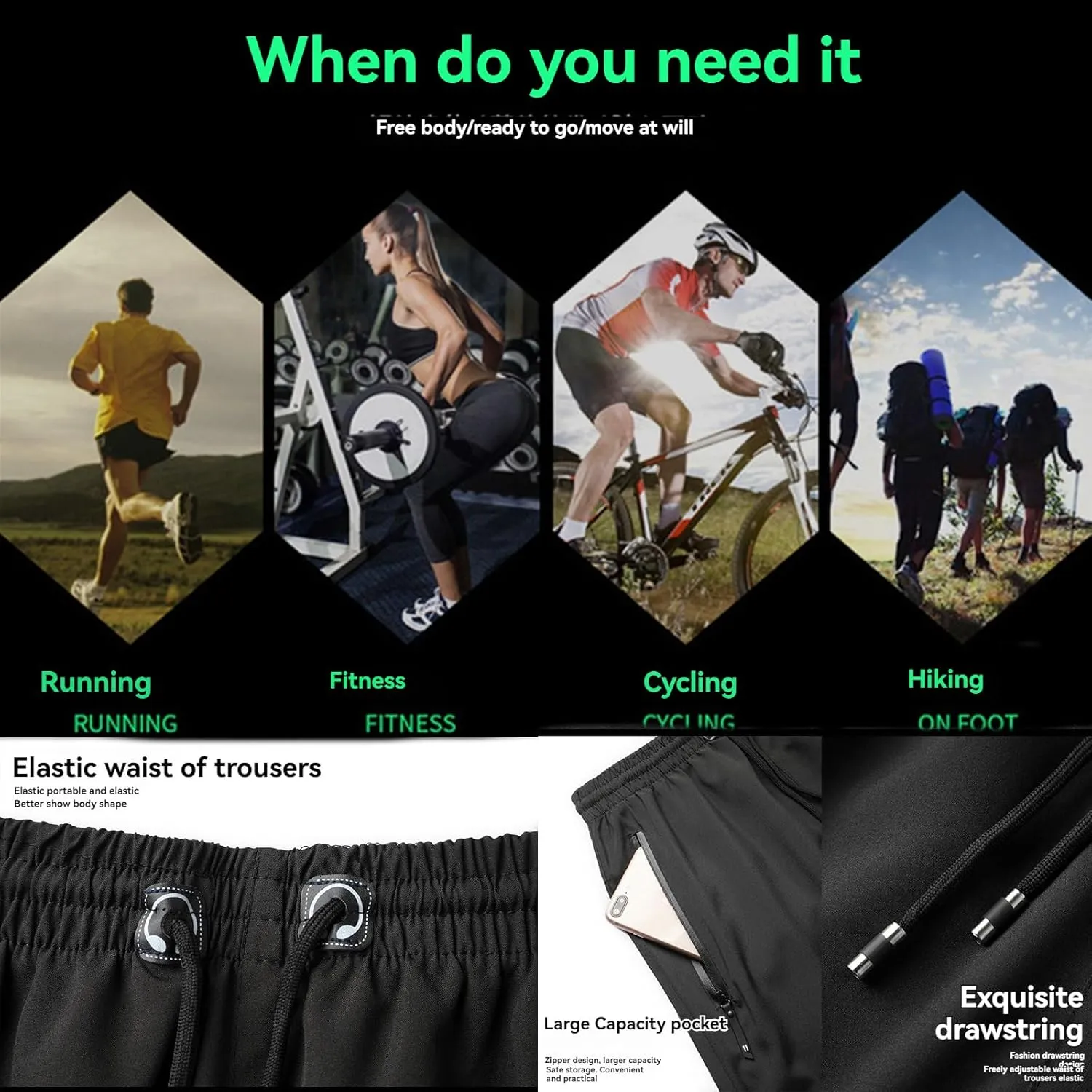 Icy Shorts - Men's Ice Silk Stretch Quick-Dry Shorts, Puliam Shorts, Quick Dry Beach Running Shorts with Zippered Pockets